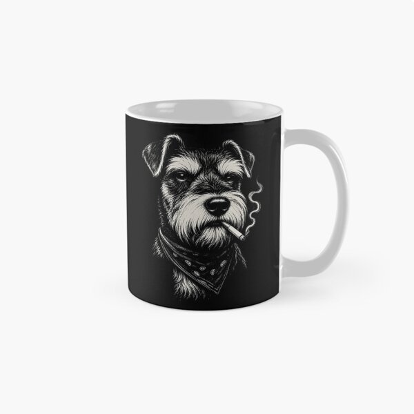 Item preview, Smoking Schnauzer Funny Dog Lover Vintage Canine Humor designed and sold by Blok45.