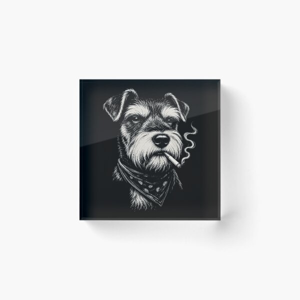 Item preview, Smoking Schnauzer Funny Dog Lover Vintage Canine Humor designed and sold by Blok45.