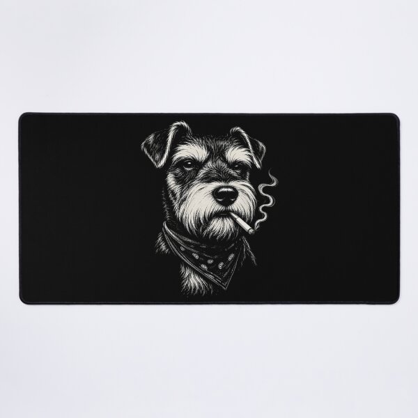 Item preview, Smoking Schnauzer Funny Dog Lover Vintage Canine Humor designed and sold by Blok45.