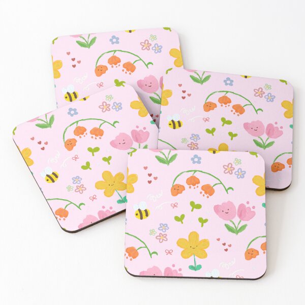 Item preview, Happy Flowers And Bees Seamless Pattern designed and sold by jianina-alondra.