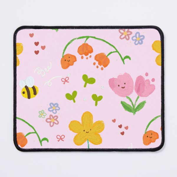 Item preview, Happy Flowers And Bees Seamless Pattern designed and sold by jianina-alondra.