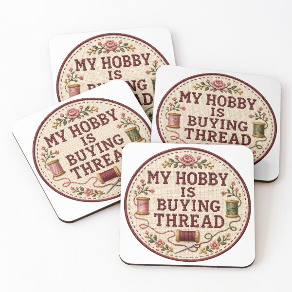 Item preview, My Hobby Is Buying Thread – Funny Embroidery Quote designed and sold by Tobull.