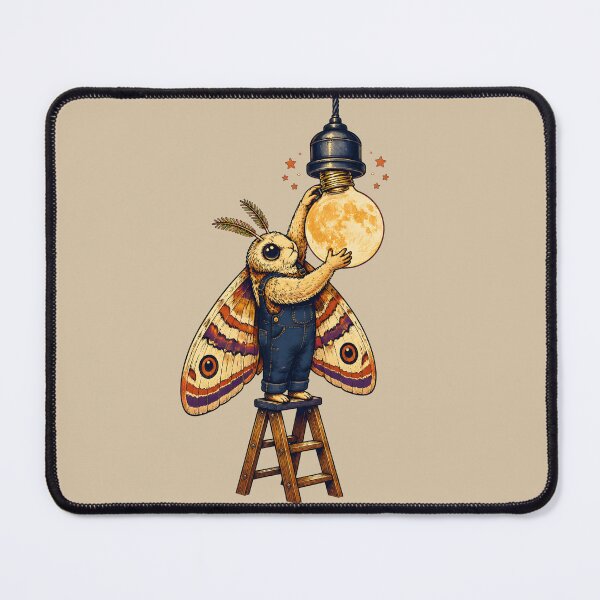 Item preview, Moon Moth Lightkeeper – Whimsical Celestial Fantasy Art designed and sold by VioVibe.