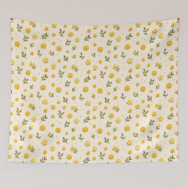 Item preview, Cute Yellow 3D Flower Pattern designed and sold by loukaidigitals.