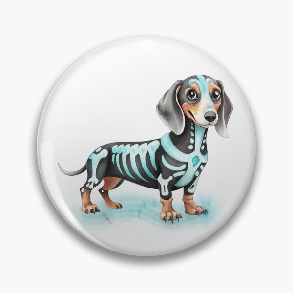 Item preview, Teal Skeleton Dachshund Spooky Wiener Dog Bones designed and sold by iPrintPaws.