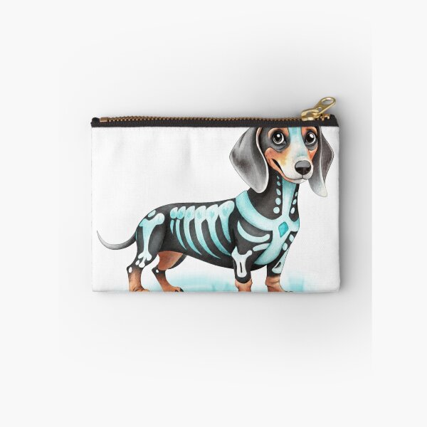 Item preview, Teal Skeleton Dachshund Spooky Wiener Dog Bones designed and sold by iPrintPaws.
