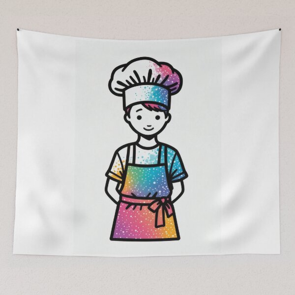 Item preview, Little chef with colorful apron and hat designed and sold by Mianku | Für das Leben.