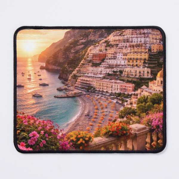 Item preview, Mediterranean Coastal Village at Sunset designed and sold by Yomere.