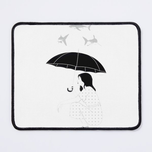 Item preview, Under A Bad Day Umbrella: Sharks Overhead Art designed and sold by dagdagcarole.