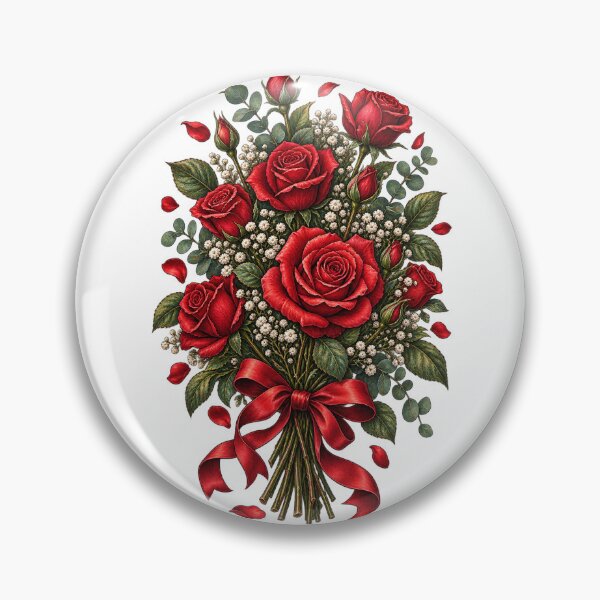 Item preview, Red Rose Bouquet Vintage Floral Design designed and sold by lovepower.
