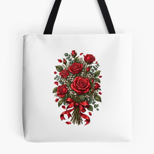 Item preview, Red Rose Bouquet Vintage Floral Design designed and sold by lovepower.