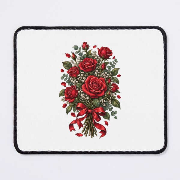Item preview, Red Rose Bouquet Vintage Floral Design designed and sold by lovepower.