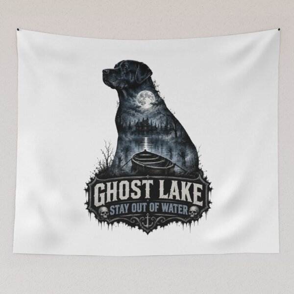 Item preview, Ghost Lake Stay Out Of Water Labrador Halloween Double Exposure designed and sold by KnrNazimTHRE4DS.