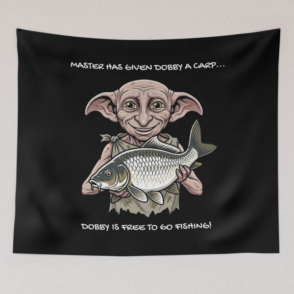 Item preview, Master Has Given Dobby A Carp - Funny Wizard Fishing Parody designed and sold by GeekAnglerStore.