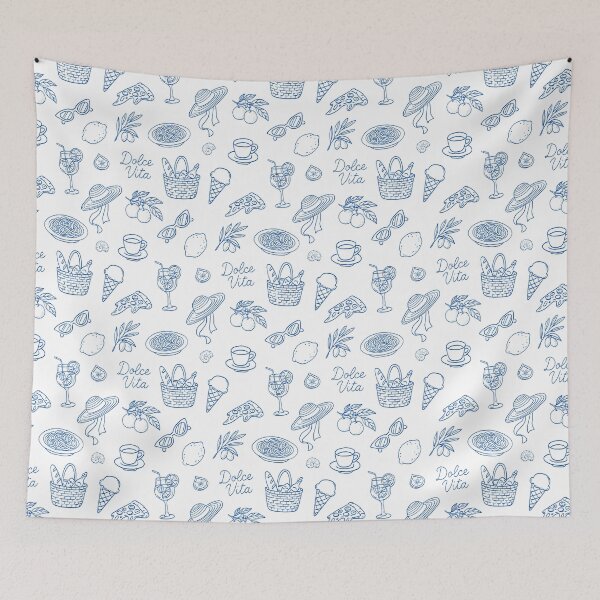 Item preview, Dolce Vita Italian Line Art Pattern designed and sold by jianina-alondra.