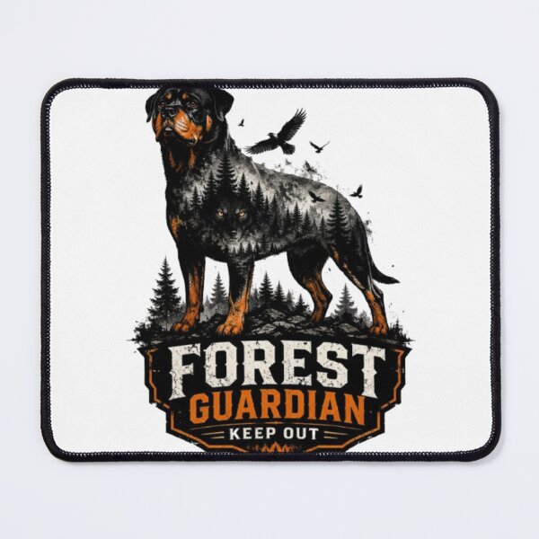 Item preview, Forest Guardian Keep Out Rottweiler Wolf Double Exposure designed and sold by KnrNazimTHRE4DS.