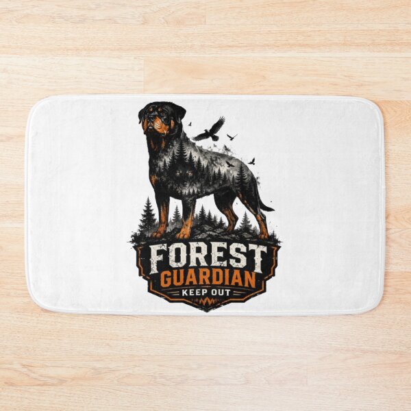 Item preview, Forest Guardian Keep Out Rottweiler Wolf Double Exposure designed and sold by KnrNazimTHRE4DS.