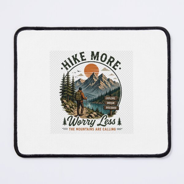Item preview, Hike More Worry Less – Mountain Adventure Hiking Design designed and sold by GoodVibe Prints.