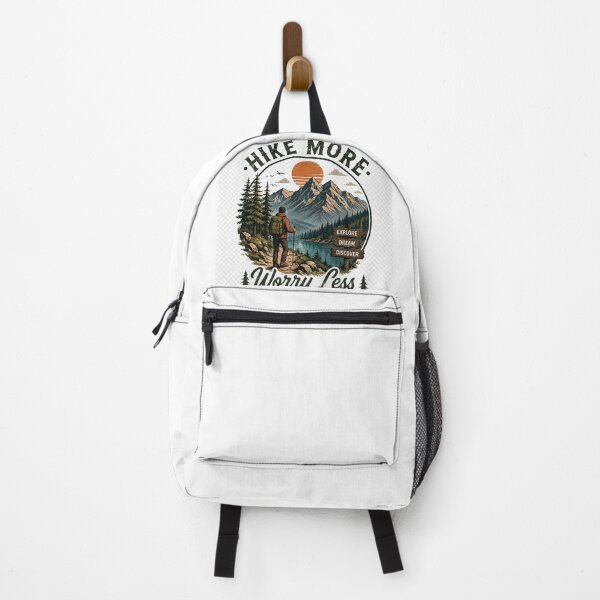 Item preview, Hike More Worry Less – Mountain Adventure Hiking Design designed and sold by GoodVibe Prints.