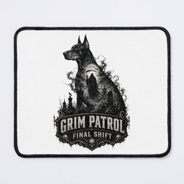 Item preview, Grim Patrol Final Shift Doberman Halloween Grim Reaper Cemetery designed and sold by KnrNazimTHRE4DS.