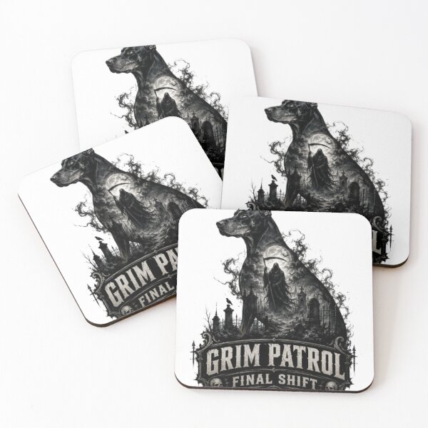 Item preview, Grim Patrol Final Shift Doberman Halloween Grim Reaper Cemetery designed and sold by KnrNazimTHRE4DS.