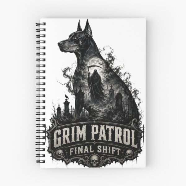 Item preview, Grim Patrol Final Shift Doberman Halloween Grim Reaper Cemetery designed and sold by KnrNazimTHRE4DS.
