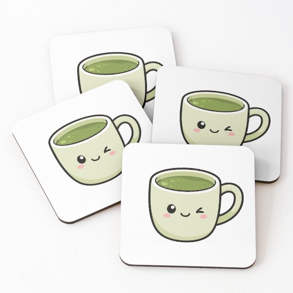 Item preview, Kawaii Winking Matcha Green Tea Cup designed and sold by VectorForge Studio.