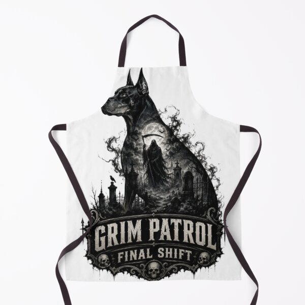 Item preview, Grim Patrol Final Shift Doberman Halloween Grim Reaper Cemetery designed and sold by KnrNazimTHRE4DS.