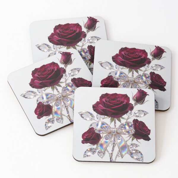 Item preview, Burgundy Roses with Holographic Bow designed and sold by CooksCreators.