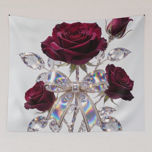 Item preview, Burgundy Roses with Holographic Bow designed and sold by CooksCreators.