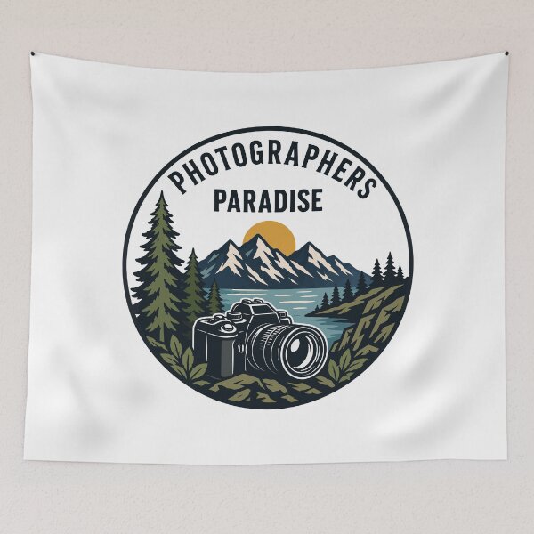 Item preview, Photographers Paradise - Vintage Outdoor Mountain Camera Badge designed and sold by TontikDesign.