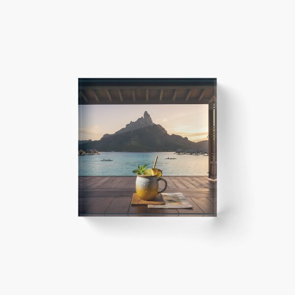 Item preview, Hanok Window to the World: Bora Bora Mount Otemanu Lagoon & Sunset | Fine Art Print designed and sold by SOOstudio73.