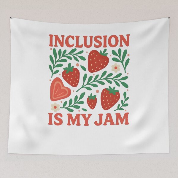 Item preview, Inclusion Is My Jam Shirt, Strawberry Graphic Tee, Inclusive Positive Message Design, Cute Fruit Lover Gift, Whimsical Summer Aesthetic designed and sold by Zumbiavia.