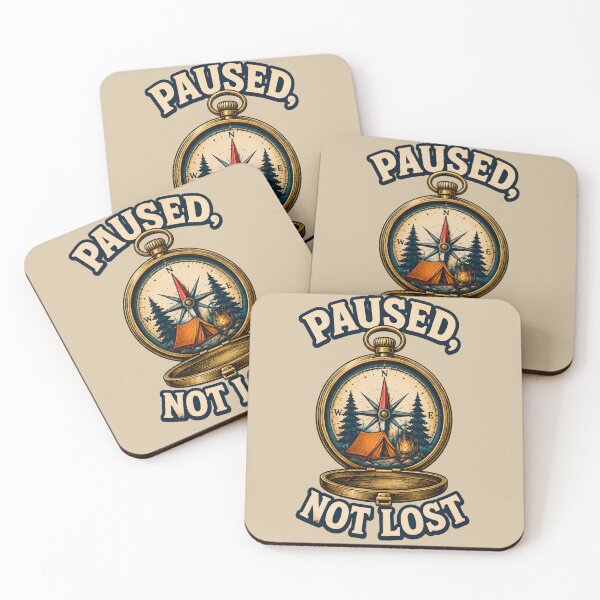 Item preview, Paused, Not Lost – Vintage Compass Camping Adventure Design designed and sold by VioVibe.