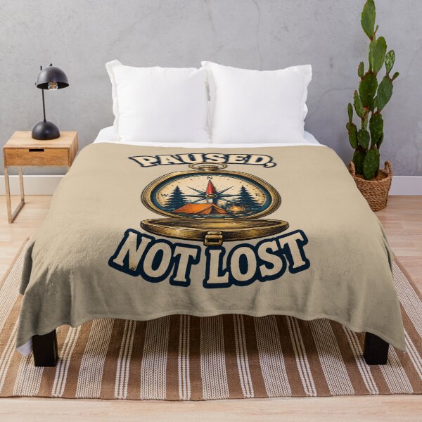 Item preview, Paused, Not Lost – Vintage Compass Camping Adventure Design designed and sold by VioVibe.