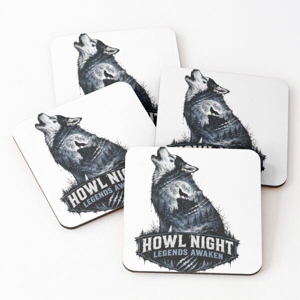 Item preview, Howl Night Legends Awaken Wolf Husky Howling Moon Forest designed and sold by KnrNazimTHRE4DS.