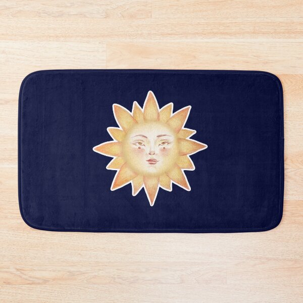Item preview, Celestial Sun Art – Gold Vintage Sun Face on Navy Blue designed and sold by simh.