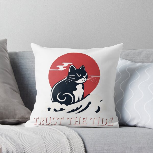 Item preview, Trust the Tide – Japanese Cat and Ocean Wave designed and sold by Mavriboy.