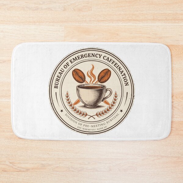 Item preview, Bureau of Emergency Caffeination - Funny Coffee Lover Badge designed and sold by HeeShirt.