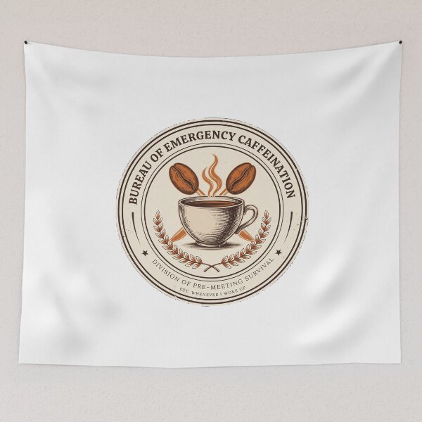 Item preview, Bureau of Emergency Caffeination - Funny Coffee Lover Badge designed and sold by HeeShirt.