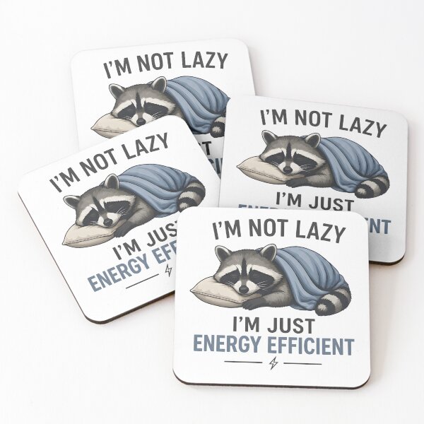 Item preview, I'm Not Lazy I'm Just Energy Efficient Shirt, Funny Raccoon Graphic Tee, Lazy Animal Humor Gift, Cute Cozy Introvert Design designed and sold by Catspeachy.