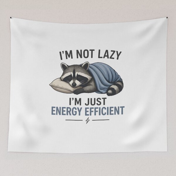 Item preview, I'm Not Lazy I'm Just Energy Efficient Shirt, Funny Raccoon Graphic Tee, Lazy Animal Humor Gift, Cute Cozy Introvert Design designed and sold by Catspeachy.