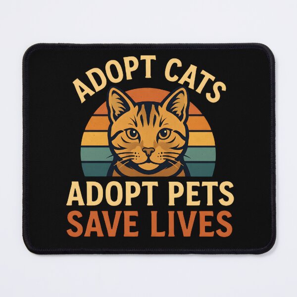 Item preview, Adopt Cats Adopt Pets Save Lives Animal Rescue Retro Tabby Cat Sunset designed and sold by Photo-Sphere101.