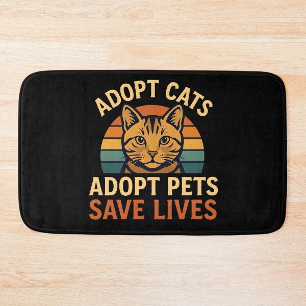 Item preview, Adopt Cats Adopt Pets Save Lives Animal Rescue Retro Tabby Cat Sunset designed and sold by Photo-Sphere101.