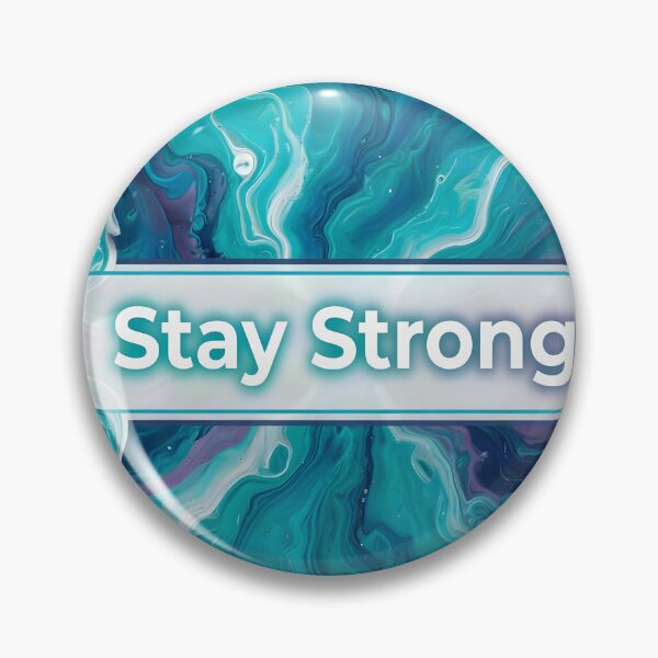 Item preview, Be Strong Motivational Quote Abstract Ocean Waves Teal Blue Marble Art designed and sold by DreamyWallVibes.