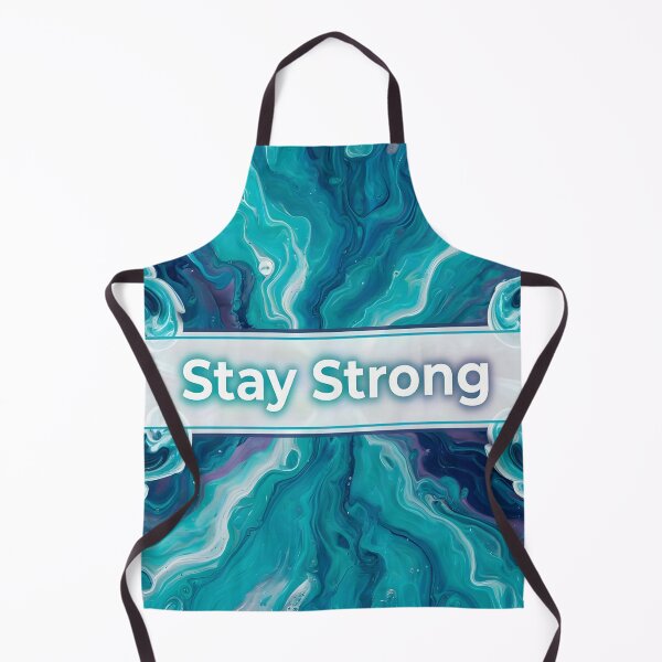 Item preview, Be Strong Motivational Quote Abstract Ocean Waves Teal Blue Marble Art designed and sold by DreamyWallVibes.