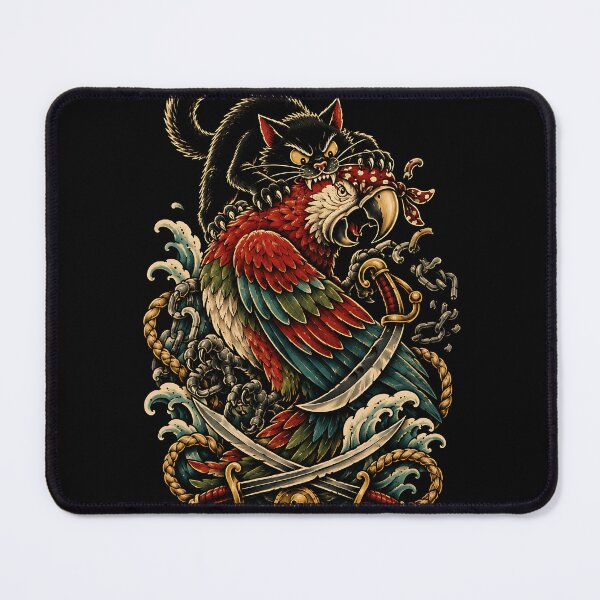 Item preview, Pirate Parrot Adventure Vintage Tattoo Style designed and sold by JasKei-Designs.