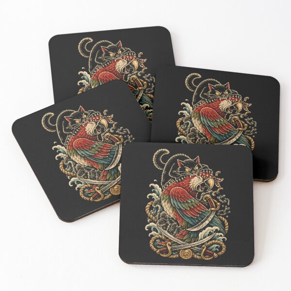 Item preview, Pirate Parrot Adventure Vintage Tattoo Style designed and sold by JasKei-Designs.
