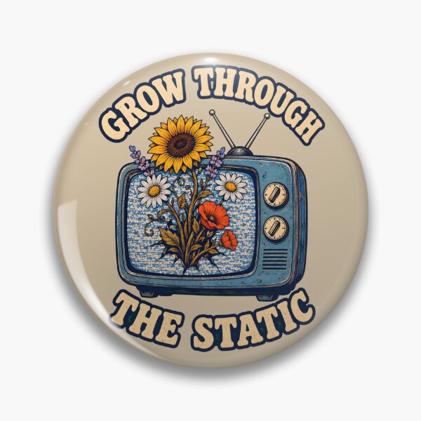 Item preview, Grow Through the Static – Retro TV Floral Growth Design designed and sold by VioVibe.