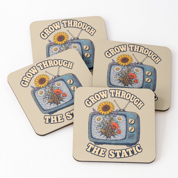 Item preview, Grow Through the Static – Retro TV Floral Growth Design designed and sold by VioVibe.